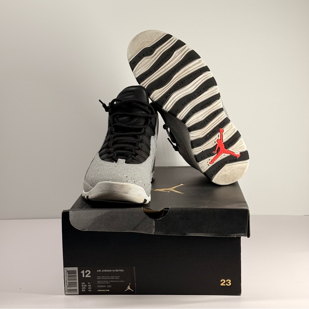 Air Jordan 10 Retro Light Smoke Grey Cement Men's Size 12 - 310805-062 - Picture 2 of 12